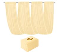 Highdi 6 Pièces Tenture Mariage Plafond, Rideaux de Plafond Mousseline de Soie Tenture Mariage Semi Voile pour Arche de Mariage, Fête Prénatale (160 * 600cm,Champagne)