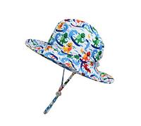 Highdi Chapeau de Soleil à Bord Large pour Enfant avec Mentonnière Réglable, Chapeaux de Pêcheur Anti-UV Solaire UPF 50+, Bébé Fille Garçon Été Voyage Plage Chapeaux (Crocodile De Ski,54cm)