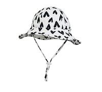 Highdi Chapeau de Soleil à Bord Large pour Enfant avec Mentonnière Réglable, Chapeaux de Pêcheur Anti-UV Solaire UPF 50+, Bébé Fille Garçon Été Voyage Plage Chapeaux (Amour Noir,46cm)