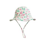 Highdi Chapeau de Soleil pour Enfant avec Mentonnière Réglable, Chapeaux de Pêcheur Imprimé à Bord Large UPF 50+, Bébé Fille Garçon Été Voyage Plage Chapeaux (Flamant,50cm)