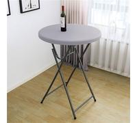 Highdi Couleur Unie Nappe Ronde avec Bord Élastique, Nappe de Table Anti-Tache Antidérapante Nappe Jardin Exterieur Protection Table Ronde Extensible (ф80cm,Blanc argenté)