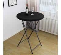 Highdi Couleur Unie Nappe Ronde avec Bord Élastique, Nappe de Table Anti-Tache Antidérapante Nappe Jardin Exterieur Protection Table Ronde Extensible (ф60cm,Noir)