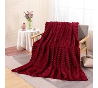 Highdi Couverture en Flanelle Polaire Plaid, Jeté de Canapé Douillette Confortable Couverture de Lit 2 Personnes Couverture d'hiver pour Animaux Chaude et Douce (150x200CM,Rouge Bourgogne)