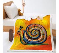 Highdi Couverture Polaire Hiver, 3D Escargots Impression Plaid Douillet, Couverture de Canapé Couvre-Lit en Peluche Couverture Moelleuse pour Adultes et Enfants (Escargot d'or,150x200cm)