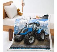 Highdi Couverture Polaire Imprimé de Tracteur, Hiver Plaid Moelleuse Couverture de Canapé Couvre-Lit en Peluche Couverture pour Adultes et Enfants (Montagne,150x200cm)