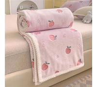 Highdi Couverture Polaire Plaid, Kawaii Jeté de Canapé Douillette Confortable Couverture de Lit 2 Personnes Couverture d'hiver Chaude et Douce pour Chambre Canapé Lit Chat Ch (100*150cm,Pêche au miel)