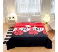 Highdi Couvre lit en Microfibre, Couverture de lit Douce, Ete Microfibre Couette, Doux Jeté de Lit, Couette Poids Léger Enfant, Dessus de Lit pour Adulte - Thème Minimaliste (Rouge,150x200cm)