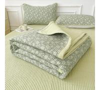 Highdi Couvre Lit, Matelassé Dessus de Lit avec de Délicats Motifs Floraux Jeté de Canapé Confort et Douceur, Couvertures pour Salon, Chambre à Coucher (Vert Matcha,200x230cm)