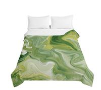 Highdi Couvre Lit Matelassé, Ete Douce Microfibre Dessus de Lit, Marbre Couvre-lit Poids Léger Couverture Lit, pour Couvre Lit 1 Personne Couverture Lit 2 Personnes (180x220cm,Vert)