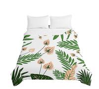 Highdi Couvre Lit Matelassé, Microfibre Dessus de Lit, Plantes Fleurs Couvre-lit Poids Léger Couverture Lit pour Couvre Lit 1 Personne Couverture Lit 2 Personnes (130x150cm,Bourgeon)