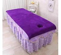 Highdi Drap de Lit de Massage avec Trou, Doux Réutilisables Drap de Salon de Beauté pour Spa, Table de Massage, Lit de Massage (100 * 200cm,Violet foncé)