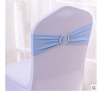 Highdi élastique Slider Housse de Chaise Bande avec Boucle, Lycra Noeuds de Chaise Noeud Papillon de Mariage pour Housses de Chaises Mariage Ceremonie Fête Décor (100pc,Bleu Clair)