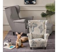 Highdi Enfant Housse de Fauteuil à Oreilles Extensible 2-Pièces Couverture de Fauteuil avec Housse de Coussin en T, Mode Strandmon Housse de Fauteuil Antidérapante (Papillon)