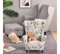 Highdi Enfant Housse de Fauteuil à Oreilles Extensible 2-Pièces Couverture de Fauteuil avec Housse de Coussin en T, Mode Imprimév Strandmon Housse de Fauteuil Antidérapante (Bohème)