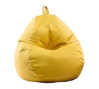 Highdi Enfants Peluche Sac Haricots Pouf Adultes Adolescents, Rangement de Jouets Stockage, Pliable Portable pour Fauteuil Déco Grande Fauteuil de Salon (70X80CM,Jaune)