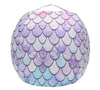 Highdi Enfants Peluche Sac Haricots Pouf Adultes Adolescents, Rangement de Jouets Stockage, Pouf Pliable Portable pour Fauteuil Déco Fauteuil de Salon Intérieur Extérieur (46cm,Sirène Violette)
