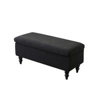 Highdi Extensible Housses de Pouf Ottoman, Housses de Pouf Rectangulaire Antidérapante Lavable Housse de Tabouret de Rangement avec Fond Élastique (161T Noir,L)