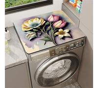 Highdi Floral Américain Housse de Protection pour Machine à Laver Top,Coussin de Machine à Laver Antidérapant Housse de Machine à Laver pour Machine à Laver Ou Sèche-Linge (Floral 5,30x40cm)
