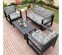 Highdi Housse Coussin Canape Exterieur Impermeable, Housse Assise Imprimé Jardin Exterieur 1/2/3 Places Protection de Siège Canapé Extensible pour Terrasse Salon (Fleur,100-125cm)