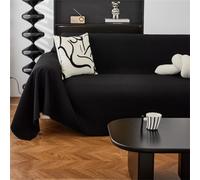 Highdi Housse de Canapé Imperméable Extensible Serviette de canapé Anti-poussière Canapé Couverture Protège Canapé Chat Anti Griffe, Canapé Serviette Lavable pour lit Double (180x300cm,Noir)