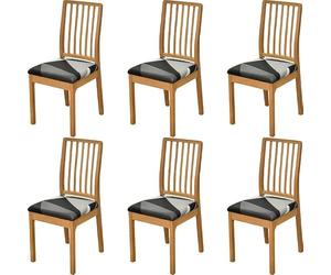 Highdi Housse de Chaise 6 Pièces, Extensible Housse Chaise Salle à Manger Moderne, Universel Housse pour Chaise Lavable, Noir Blanc Couvre Chaise Protege Chaise Decoration