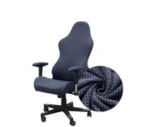 Highdi Housse de Chaise de Gaming, Jacquard Couleur Unie Extensible Housse de Protection Chaise Gaming Rotatif, pour Chaise de Bureau Gaming Ordinateur, Anti Griffe de Chat (Gris Bleu)