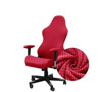 Highdi Housse de Chaise de Gaming, Jacquard Couleur Unie Extensible Housse de Protection Chaise Gaming Rotatif, pour Chaise de Bureau Gaming Ordinateur, Anti Griffe de Chat (Rouge)