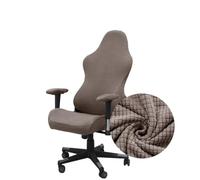 Highdi Housse de Chaise de Gaming, Jacquard Couleur Unie Extensible Housse de Protection Chaise Gaming Rotatif, pour Chaise de Bureau Gaming Ordinateur, Anti Griffe de Chat (Chameau)