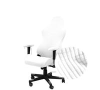 Highdi Housse de Chaise de Gaming, Jacquard Couleur Unie Extensible Housse de Protection Chaise Gaming Rotatif, pour Chaise de Bureau Gaming Ordinateur, Anti Griffe de Chat (Blanc)