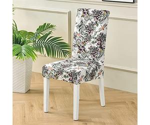 Highdi Housse de Chaise Extensible Lot de 2/4/6, Nouveau Style Couverture Protecteur de Chaise Salle a Manger Universel Amovible Housse Chaise pour Mariage Banquet (Jungle des libellules,4 pièces)