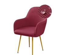 Highdi Housse de Chaise Salle à Manger avec Accoudoirs, Extensible Housse de Chaise Jacquard Imperméable, Couverture de Chaise Lavable pour Restaurant Hôtel Banquet Décor (Lot de 2,Bordeaux)