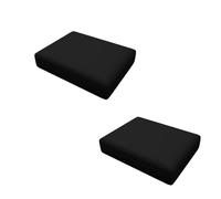 Highdi Housse de Coussin Canape 2 Pièces, Coussin de Cover Exterieur Impermeable Housse de Coussins Amovibles, Protege Oreiller pour Chaise de Jardin (Noir,55x45x10cm)