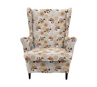 Highdi Housse de Fauteuil à Oreilles Extensible 2 Pièces Couverture de Fauteuil avec Housse de Coussin en T, Imprimé Housse de Fauteuil Antidérapante, pour Salon, Hôtel (crâne de Cow-Boy)