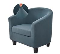 Highdi Housse de Fauteuil Cabriolet 1 Place Chesterfield Extensible Housse de Fauteuil 2 Pieces Couleur Unie Couverture de Fauteuil Tissu Doux Antidérapant avec Housse de Siège (Gris Foncé)