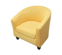 Highdi Housse de Fauteuil Cabriolet Chesterfield 2 Pièces, Extensible Couverture de Fauteuil Housse de Canapé Lavable Revêtement de Chaise Protecteur de Fauteuil (Couleur Unie - Jaune)