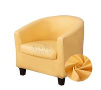 Highdi Housse de Fauteuil en Cuir Extensible Imperméable Housse de Fauteuil Cabriolet Chesterfield 2 Pieces Couleur Unie Couverture de Fauteuil Antidérapant avec Housse de Siège (Jaune)