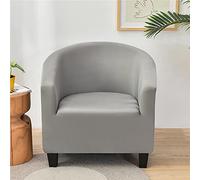 Highdi Housse de Fauteuil Plaine Extensible Hôtel Chesterfield 1 Pièce, Couverture de Fauteuil Couleur Unie, Housse de Canapé avec Accoudoirs Protecteur de Tub Chair (Gris Clair)