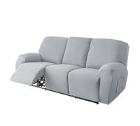 Highdi Housse de Fauteuil Relax Doux Extensible, Couleur Unie Housse de Canapé Antidérapante avec Poche Latérale, Protege de Meubles Lavable pour Fauteuil Inclinable (Gris fumé,3 Places)