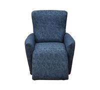 Highdi Housse de Fauteuil Relax Extensible, 4 Pièce Minimalisme Housse de Canapé Antidérapante avec Poche Latérale, Protege de Meubles Lavable pour 1 Places Fauteuil Inclinable (Lin Bleu)
