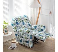 Highdi Housse de Fauteuil Relax Extensible avec Poche Latérale, 4 Pièce Imprimé Fleurs Housse de Chaise Inclinable, Doux Antidérapant Housse de Fauteuil 1 Place pour Salon (Pissenlit Vert)