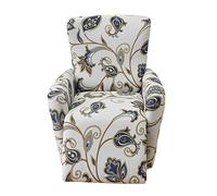 Highdi Housse de Fauteuil Relax Extensible Plantes, 4 Pièce Housse de Canapé Antidérapante avec Poche Latérale, Protege de Meubles Lavable pour 1 Places Fauteuil Inclinable (Boucle de Feuille)