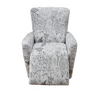 Highdi Housse de Fauteuil Relax Extensible Plantes, 4 Pièce Housse de Canapé Antidérapante avec Poche Latérale, Protege de Meubles Lavable pour 1 Places Fauteuil Inclinable (Fleurs et Oiseaux)