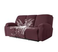 Highdi Housse de Fauteuil Relax Imperméable Extensible, Couleur Unie Housse de Canapé Antidérapante avec Poche Latérale, Protege de Meubles Lavable pour Fauteuil Inclinable (Brun,3 Places)