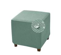 Highdi Housse de Pouf Ottomane Carré Extensible Housse Repose-Pieds en Jacquard Imperméable, 45x45 cm Housse de Protection Lavable Anti-dérapante pour Pouf, Tabouret ou Repose-Pieds (Vert)
