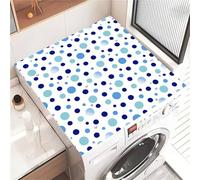 Highdi Housse de Protection pour Machine à Laver Top, Imprimé à Pois Coussin de Machine à Laver Antidérapant, Tapis de Protection pour Dessus Sèche-Linge Séchage Rapide (Bleu,30x40cm)