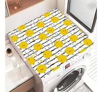 Highdi Housse de Protection pour Machine à Laver Top, Imprimé à Pois Coussin de Machine à Laver Antidérapant, Tapis de Protection pour Dessus Sèche-Linge Séchage Rapide (Jaune,40x50cm)