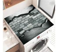 Highdi Housse de Protection pour Machine à Laver Top, Imprimé Galet Coussin de Machine à Laver Antidérapant, Tapis de Protection pour Dessus Sèche-Linge Séchage Rapide (Gris 3,60x60cm)