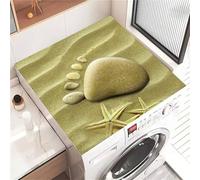 Highdi Housse de Protection pour Machine à Laver Top, Imprimé Galet Coussin de Machine à Laver Antidérapant, Tapis de Protection pour Dessus Sèche-Linge Séchage Rapide (Jaune 2,30x40cm)