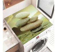 Highdi Housse de Protection pour Machine à Laver Top, Imprimé Galet Coussin de Machine à Laver Antidérapant, Tapis de Protection pour Dessus Sèche-Linge Séchage Rapide (Jaune 1,50x60cm)