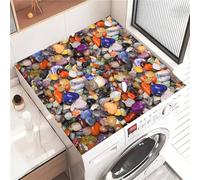 Highdi Housse de Protection pour Machine à Laver Top, Imprimé Galet Coussin de Machine à Laver Antidérapant, Tapis de Protection pour Dessus Sèche-Linge Séchage Rapide (Coloré,30x40cm)